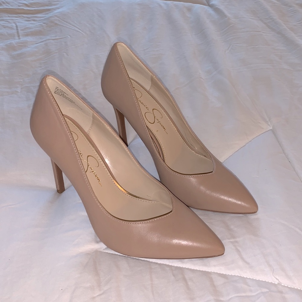 Jessica Simpson tan heels